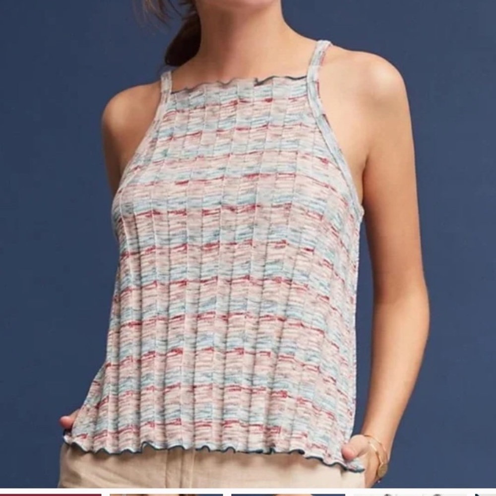 Anthropologie Multicolor Striped Tank Top